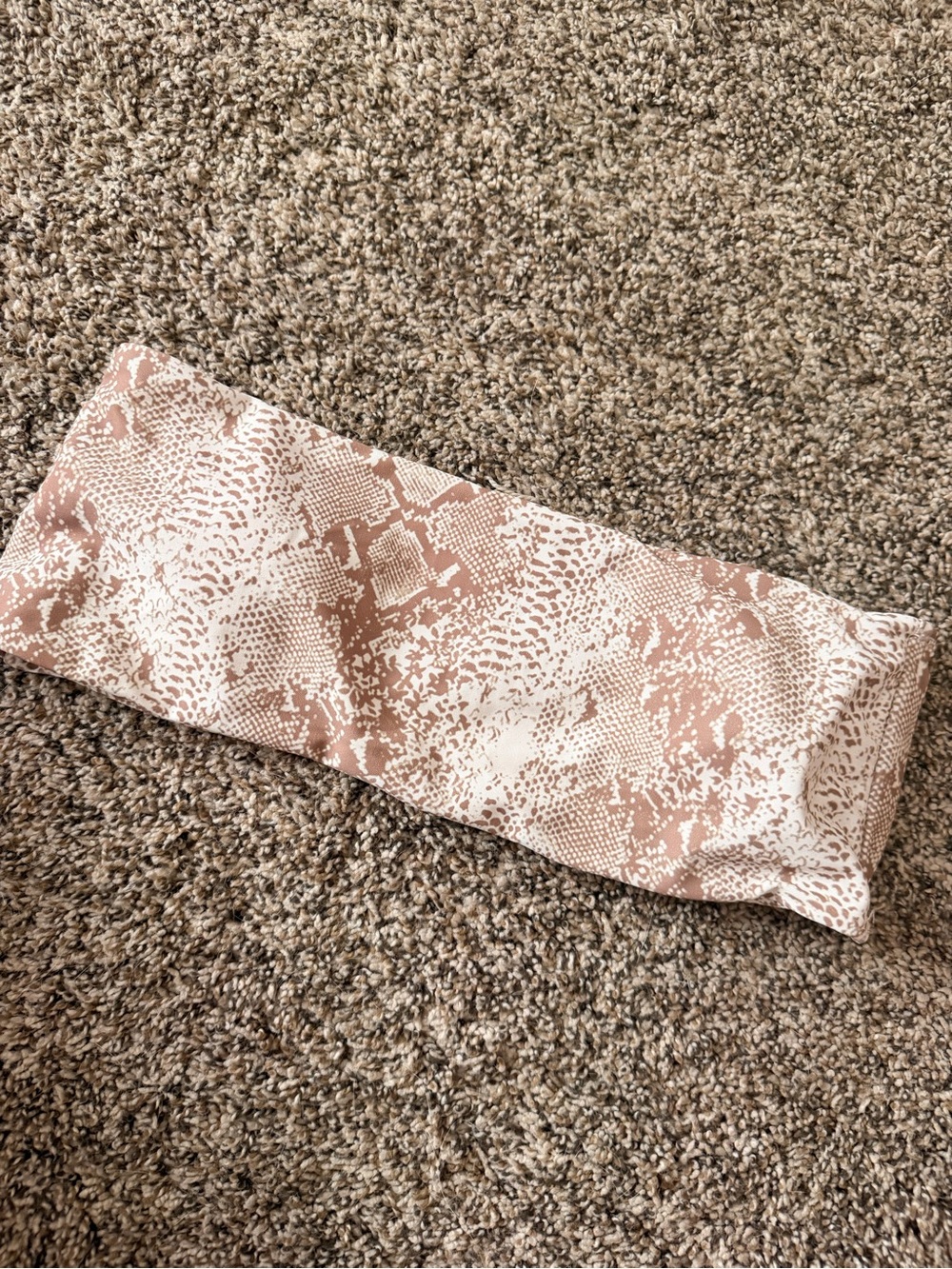 Strapless Bandeau Bikini Top in Blush Snake Print
